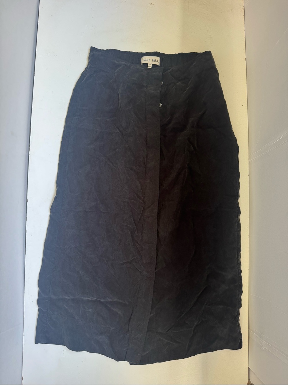 Alex Mill cupro blend Midi Skirt buttons front size medium
